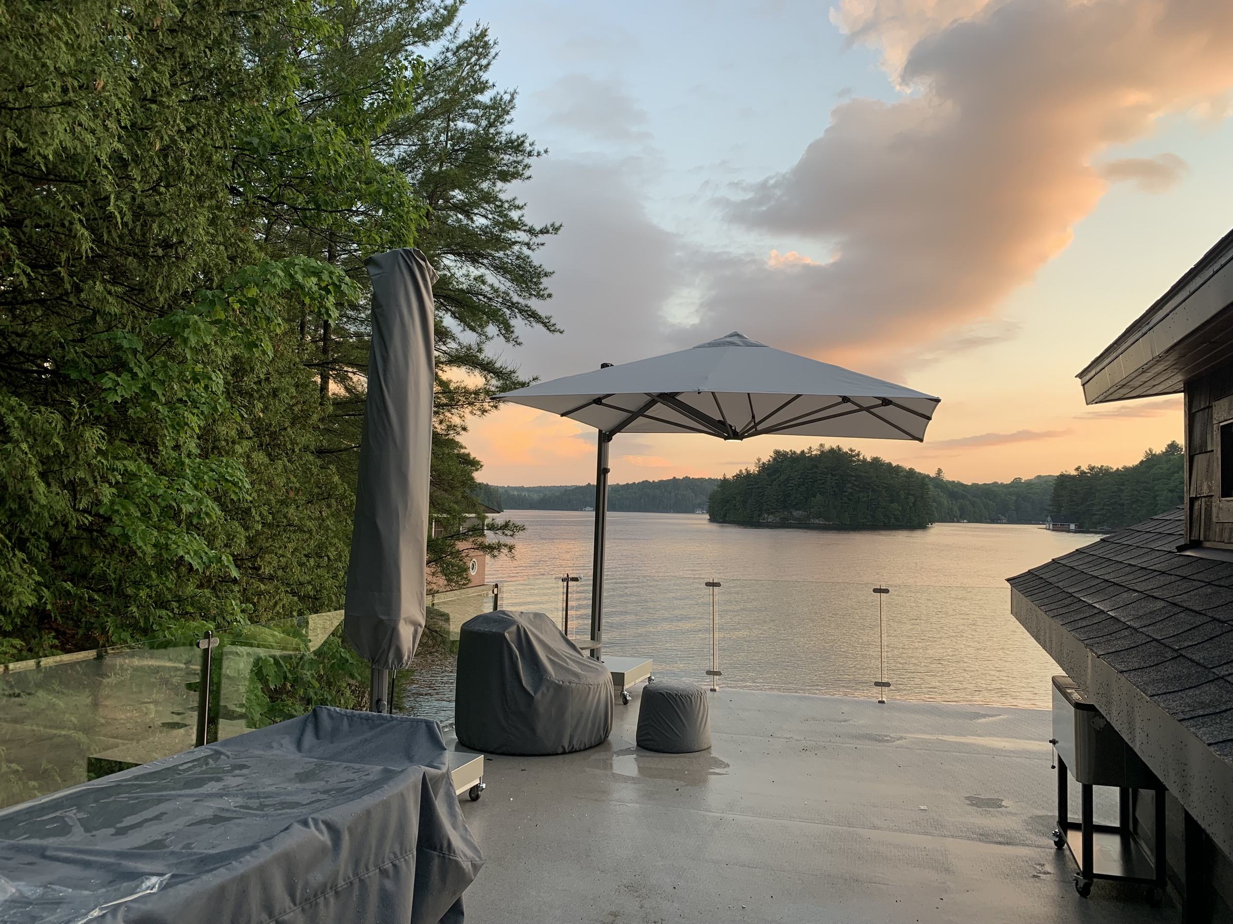 Shadowspec Serenity at sunset at the Lake Rosseau Boat House, Lake Rosseau, Ontario
